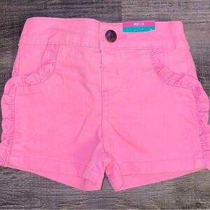 💞 New Baby Girl Size 0-3 Months Pink Ruffle Denim Jean Shorts